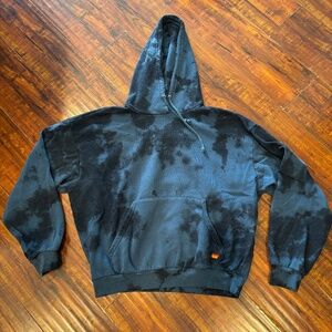 AVIATOR NATION UNISEX HAND DYED PULLOVER HOODIE RELAXED - TIE DYE BLUE BLACK